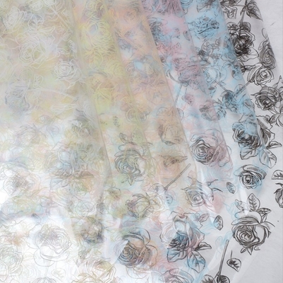Beli Crystal rose OPP kertas bungkus bunga, selolofan transparan dicetak bunga seni karangan bunga, kertas bungkus bunga online manufacture