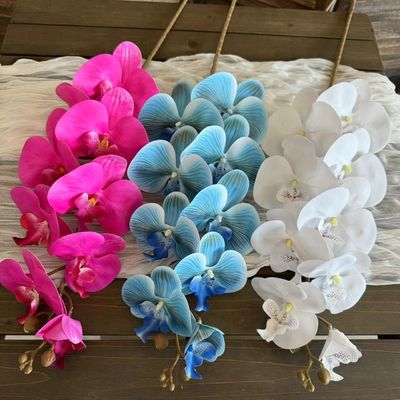 Harga yang bagus Phalaenopsis bunga buatan dengan sentuhan kelas atas, bunga buatan untuk pernikahan dan dekorasi rumah, perdagangan luar negeri lintas batas grosir on line