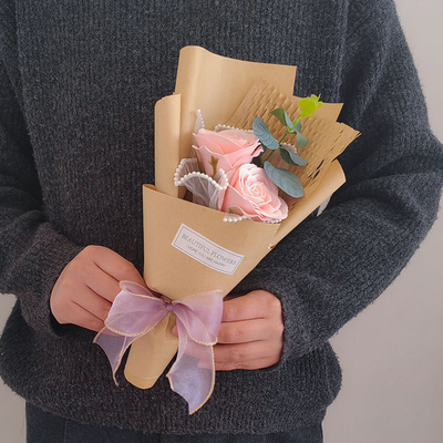 Beli Bunga mawar buatan satu bar buket sabun, cengkeh bunga abadi, dekorasi hadiah festival online manufacture