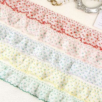 Beli Polyester Woven Ribbon Hair Accessory Perfect Addition to DIY Crafts with Small Floral Plaid Skirt pembuatan online