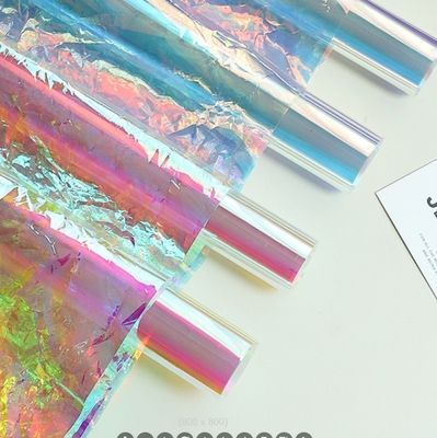 Harga yang bagus Kertas bungkus bunga berwarna-warni, kertas berwarna mutiara, pelangi laser, kertas permen tujuh warna transparan, bahan bungkus bunga berwarna-warni on line