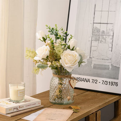 Beli Amazon sumber karangan bunga mawar buatan untuk ruang tamu dan dekorasi rumah, bunga mawar buatan buatan pembuatan online