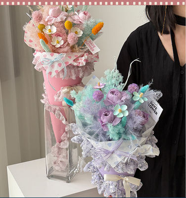 Beli Hari Ibu&520 Bungkus Bunga renda Lipat Dekorasi pita Aksesoris DIY Bahan kemasan buatan tangan pembuatan online