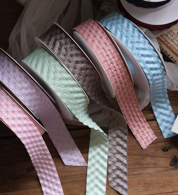 Beli Pita Poliester Timbul 3D Gaya Korea Bahan Bunga untuk Kemasan Buket Pita Cekung Cembung pembuatan online