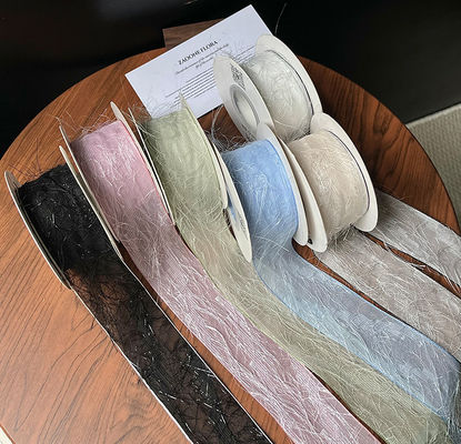 Beli 4cm/10m Black Feather Ribbon Flower Bouquet Tie Tassel Desain untuk DIY Dekorasi Bahan Bunga pembuatan online