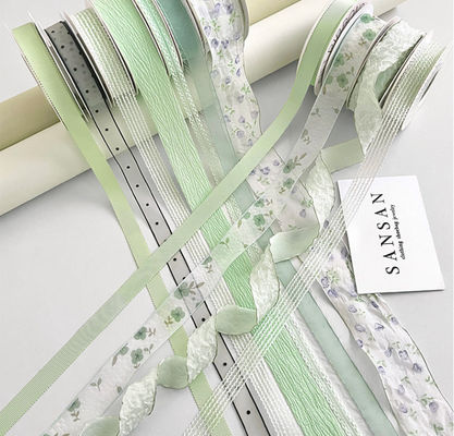 Beli 1cm Cuci Mint Manbo Ribbon Bunga Bouquet Float Desain Bunga Kerajinan DIY Kado Kue Paket Dekoratif Tali pembuatan online
