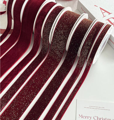 Beli Ribbon Velvet Merah buatan manusia untuk Seni Bunga Kerajinan Tangan Tahun Pembungkusan Hadiah dan Proyek DIY Bahan Pita Kain pembuatan online