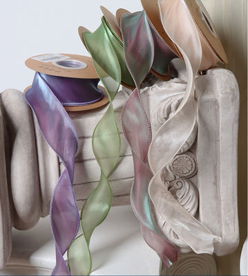 Beli Bahan DIY Buatan Tangan Pita Pita Hitam dan Benang Ekor Ikan Tekstur Sutra Buatan untuk Kemasan Buket Bunga Segar pembuatan online