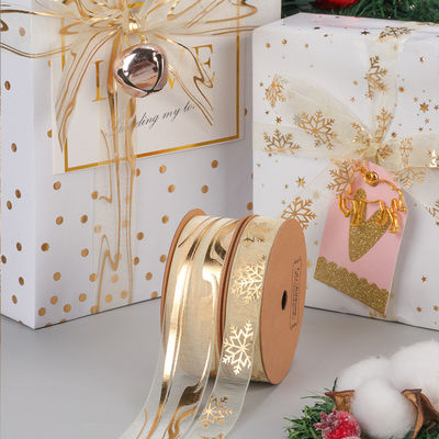 Beli Pita Kado Kain Kasa Salju Dekorasi Hari Valentine dengan Pita Emas Putih untuk Kue Bunga pembuatan online