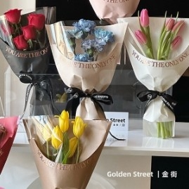 Beli Kertas Pembungkus Bunga Floral Hari Valentine Transparan Hot Stamping dalam Banyak Warna online manufacture
