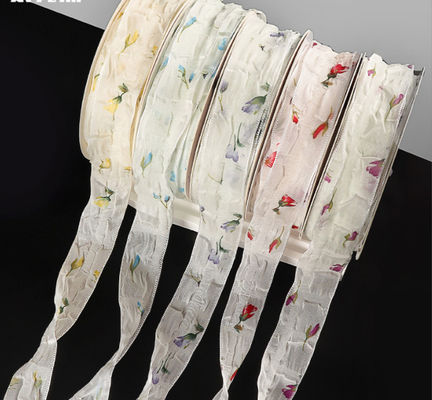 Beli Qixi Buket Hari Valentine Kemasan Bunga segar Pita dan 3cm / 10m Kemasan untuk Penggunaan pembuatan online