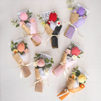 Beli Batas lintas populer buatan tangan merenda anyaman benang bunga anyelir kotak hadiah mawar Hari Ibu karangan bunga jadi hadiah pembuatan online