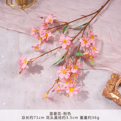 Beli Blue Star Flower Simulation Flower Fake Bouquet Artificial Silk Flower Plastik Insertion Dekorasi Bunga Dekorasi Pernikahan Dekorasi ruang tamu online manufacture