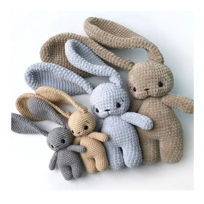 Beli 11-30cm Plush Bunny Amigurumi, PP Cotton Crochet Toy untuk Bayi & Hadiah Natal pembuatan online