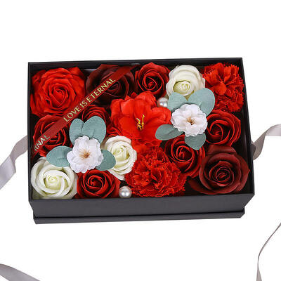 Beli Desain Baru Abadi Sabun Sutra Buatan Mawar Kotak Hadiah Buket Bunga Mini untuk Dekorasi Dinding Rumah Model Hadiah Liburan Natal Valentine pembuatan online