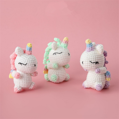 Beli Mainan Mewah Buatan Tangan Amigurumi Baru Boneka Rajut Hadiah Dekorasi Boneka Hewan Unicorn untuk Anak Laki-laki Perempuan pembuatan online
