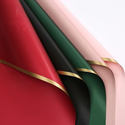 Beli Kertas Pembungkus Bunga Perbatasan Emas 58cm * 58cm Kertas Pembungkus Tahan Air pembuatan online