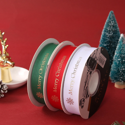Beli Merry Christmas Hadiah Packing Pita Grosgrain Natal 2.5cmX50Y 1 Inch Grosgrain Ribbon online manufacture