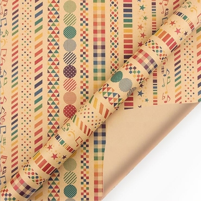 Beli Kertas Pembungkus Natal Kraft yang Dapat Didaur Ulang Kertas Pembungkus 80gsm 90 Sq Ft online manufacture