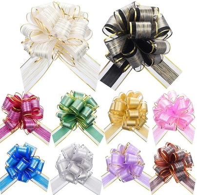 Harga yang bagus Poliester Bungkus Kado Pita Busur Multi Warna Lebar 2.0cm 5.0cm on line