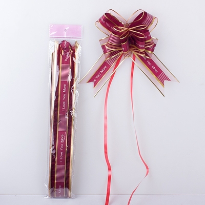 Harga yang bagus 5cm * 75cm Besar Organza Tarik Busur Pp 10 Pcs Hadiah Dekorasi on line