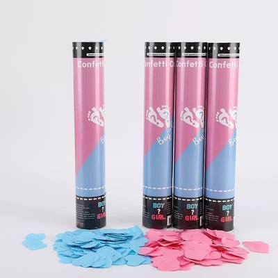 Harga yang bagus Meriam confetti merah muda 30cm untuk dijual, jenis kelamin mengungkapkan meriam confetti on line