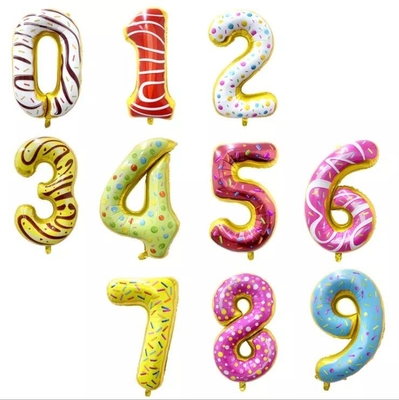 Harga yang bagus Grosir Baru Desain Panas 32 Inch Balon 0-9 Nomor Balon Donat Balon Foil Ulang Tahun Pesta Dekorasi Bola on line