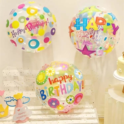 Harga yang bagus Grosir 18 Inch Transparan Kartun Ulang Tahun Balon Bulat Pesta Balon Dekorasi DIY Balon Foil on line