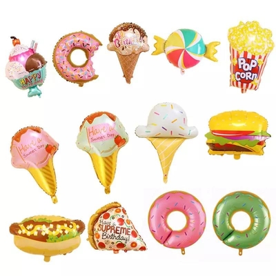 Harga yang bagus Grosir Makanan Penutup Balon Pesta Ulang Tahun Dinding Mainan Anak Es Krim Donat Permen Balon Foil on line