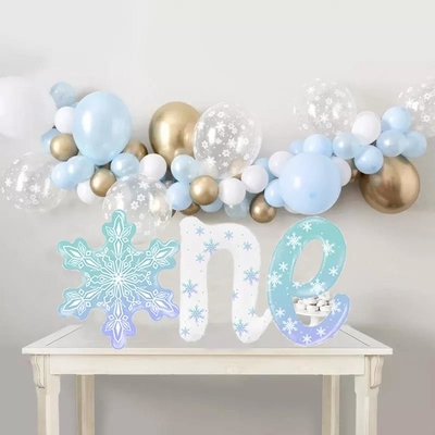 Harga yang bagus Grosir Kepingan Salju Satu Balon Ulang Tahun Musim Dingin Balon Ulang Tahun Musim Dingin Dekorasi Pesta Ulang Tahun Kepingan Salju Balon Foil on line