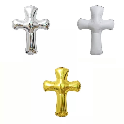 Harga yang bagus Grosir Desain Baru Emas Perak Putih Easter Cross Aluminium Foil Balon untuk Perlengkapan Dekorasi Pesta on line