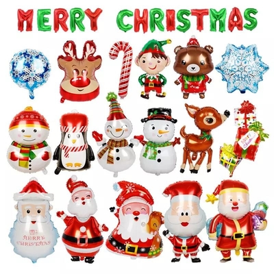Harga yang bagus Grosir 2022 Baru Natal Balon Foil Elk Manusia Salju Santa Claus Dekorasi Pesta Natal Balon Pesta on line