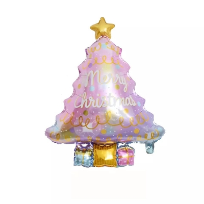 Harga yang bagus Grosir Pohon Natal Pink berbentuk Foil Ballon Self-sealing Ballon yang dapat digunakan kembali untuk tahun Perlengkapan pesta Film Aluminium on line