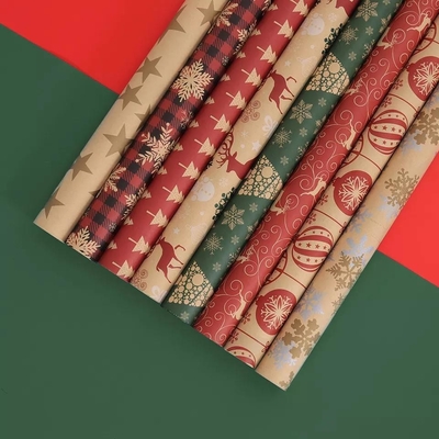 Harga yang bagus Kertas Bungkus Natal 50 * 70cm 80g Kertas Kraft Pembungkus Kertas Kado on line