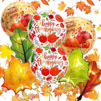 Harga yang bagus Panen Musim Gugur Jatuh Daun Maple Balon Turki Thanksgiving Dekorasi Balon Pesta on line