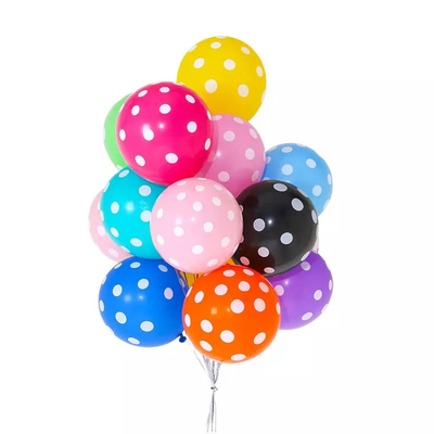 Harga yang bagus Multicolor Custom Full Printing Balon Lateks Polka Dot Lateks 12 inci on line