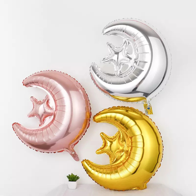 Harga yang bagus Muslim Idul Fitri Hari Raya Ramadhan Bulan Bintang Aluminium Foil Balon Hadiah Mainan 24Inch on line