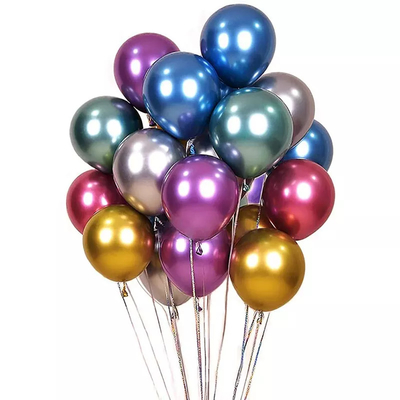 Harga yang bagus Warna-warni 10/12Inch Chrome Round Helium Metallic Lateks Balon Untuk Pesta Ulang Tahun on line