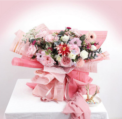 Harga yang bagus Koran Vintage Kertas Pembungkus Bunga Tahan Air Untuk Bouquet Florist on line