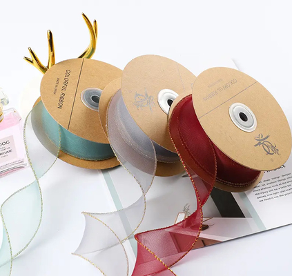 Harga yang bagus Pita Organza Untuk Bungkus Kado Bunga Kemasan Warna Solid Fishtail Yarn Ribbon Satin on line