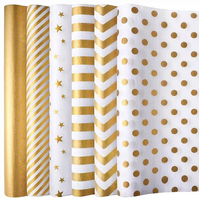 Harga yang bagus Disesuaikan Glitter Gift Wrapping Paper Daur Ulang OEM / ODM on line