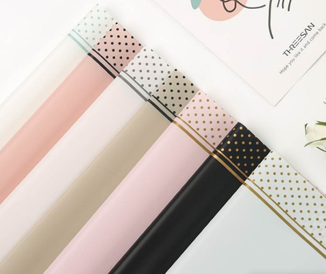 Harga yang bagus Hansu Paper Wave Dot Border Rose Bouquet Wrapping Paper Translucent Waterproof on line