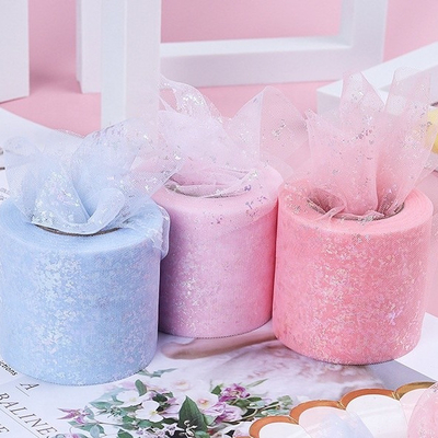 Harga yang bagus Polyester Organza Tulle Rolls dengan Desain Berwarna Bernafas on line
