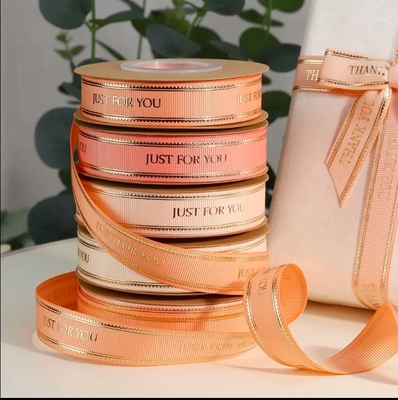 Harga yang bagus Kualitas tinggi 3D hot stamping grosgrain ribbon cetak khusus on line