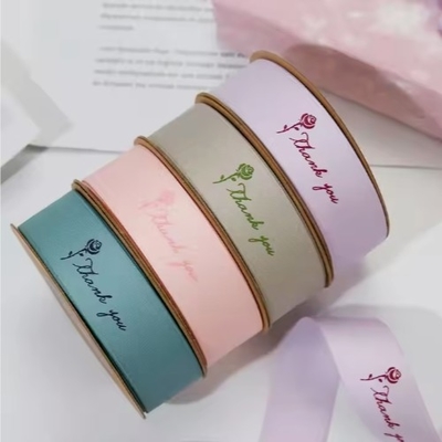 Harga yang bagus Custom Waterproof 19mm Cotton Polyester Satin Ribbon Dengan Logo Tinggi Untuk Hadiah on line