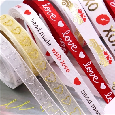 Harga yang bagus Cetak Ribbon Hadiah Natal Dekorasi Roll Craft Dekorasi Wire Festival Grosgrain Dengan Wire Edge Satin Ribbon on line
