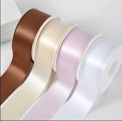 Harga yang bagus Polyester 4cm Solid Color Satin Ribbon 196 Warna untuk Memilih on line