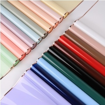 Harga yang bagus Lizhiran Golden Age Bunga Wrapping Paper Jelly Film Emas Edge Air Glossy Film Buket Wrapping Paper on line