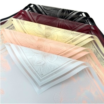 Harga yang bagus Mulan Jelly Film Waterproof Flower Packaging Paper 57*57cm Multi Color untuk Bungkus Bunga on line