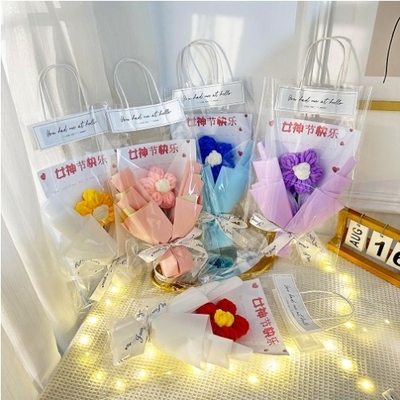 Harga yang bagus Selesai transparan ringan kemasan tas Plush Bunga Buket Varietas Boneka Di Besar Puff Buket Untuk Hari Perempuan Hadiah on line